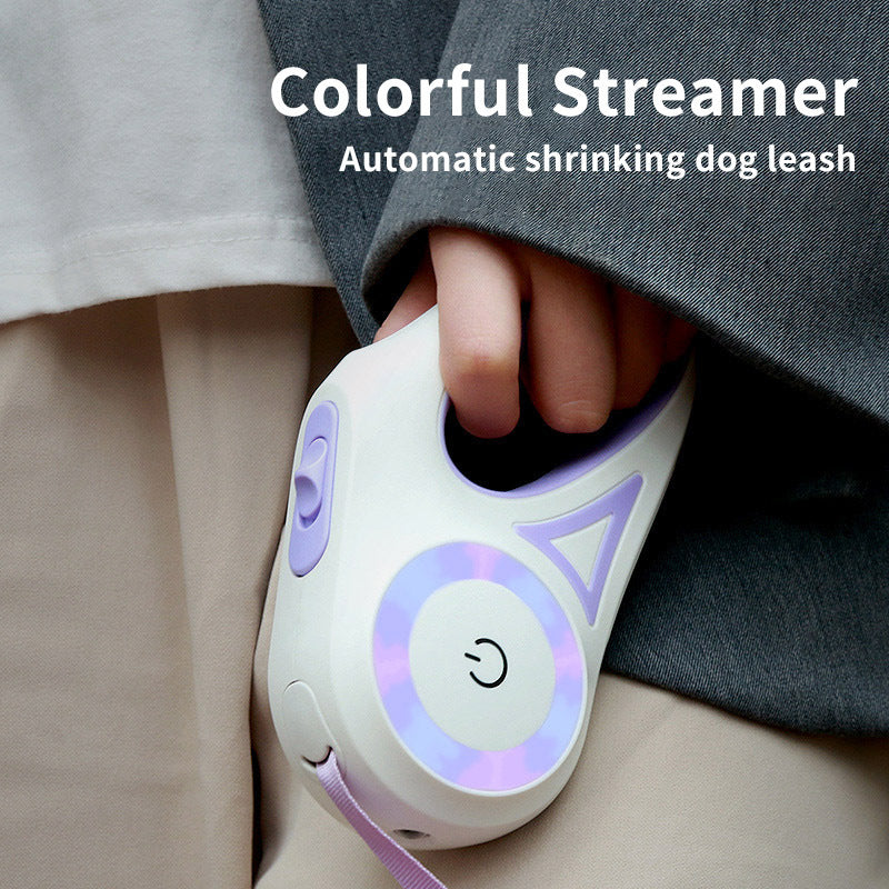 Retractable Dog Leash with Collar – Automatic Spotlight for Pets